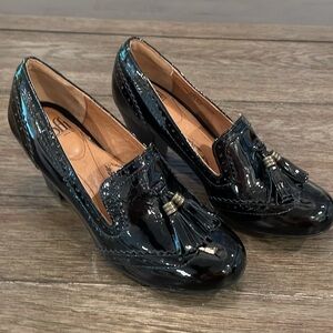 Soffit Black Patent Loafer Pump